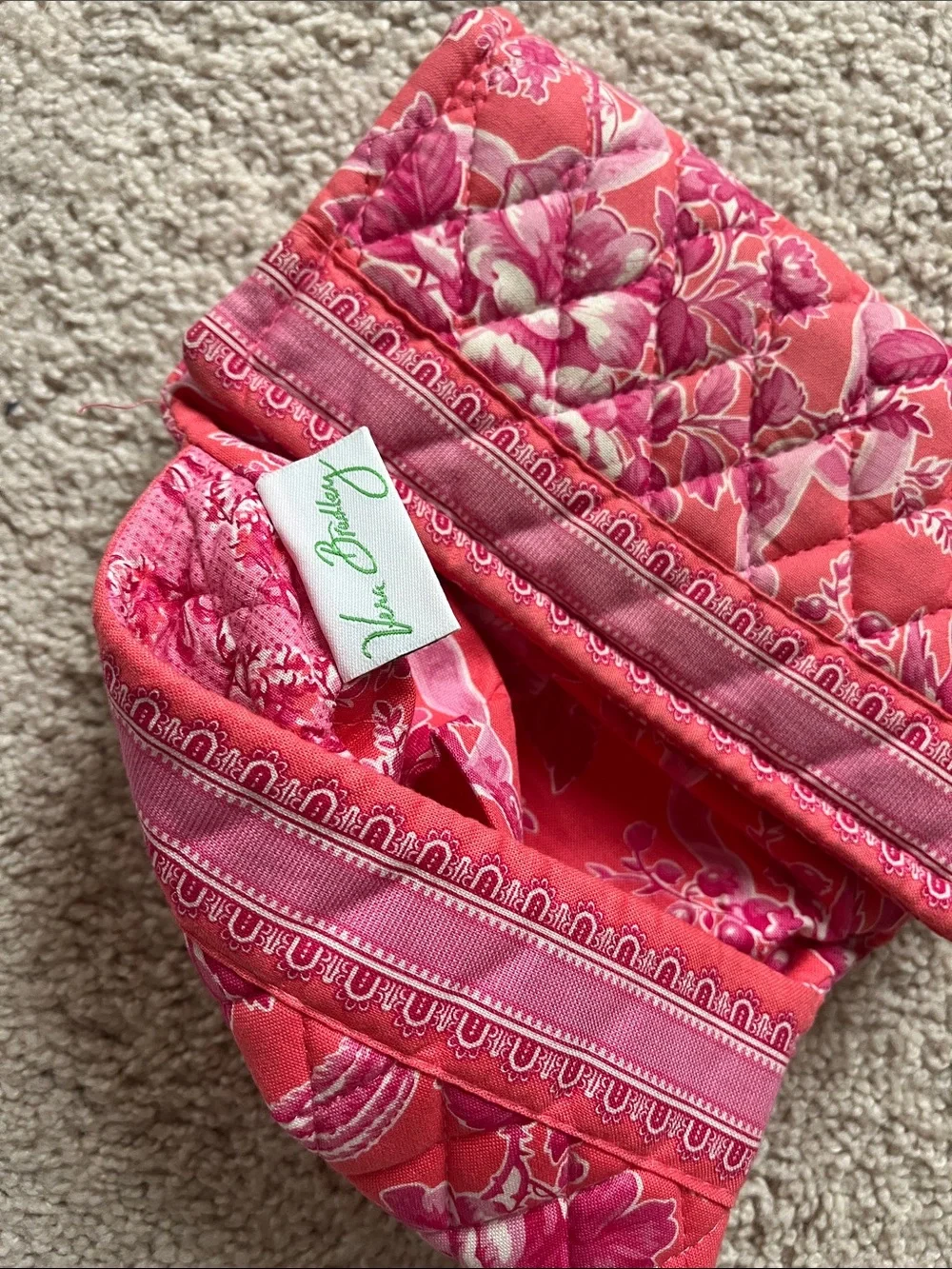 Vera Bradley Quilted Floral Trifold Wallet - Hot Pink Mix